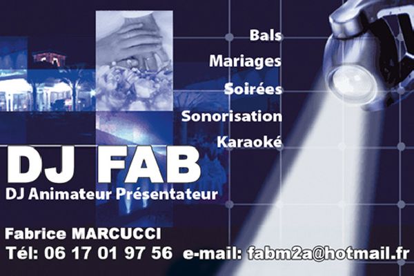 Carte de visite DJ Fab Marcucci Corse